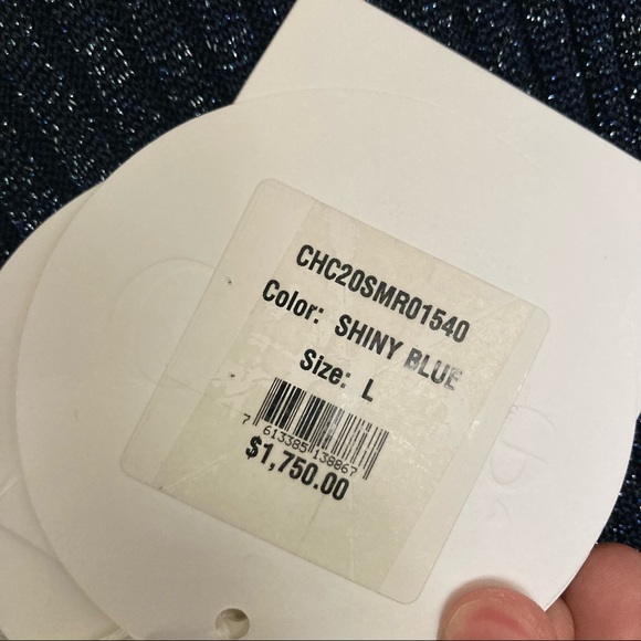 New Chloé Shiny Blue Knit Longsleeve Dress Size Large - Picture 9 of 10